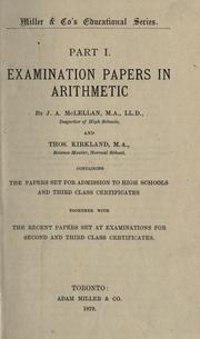 Examination papers in arithmetic by J. A. McLellan