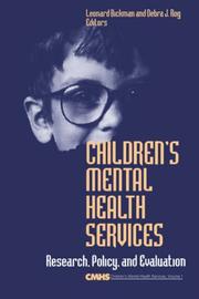 Cover of: Children's mental health services: research, policy, and evaluation