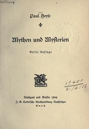 Cover of: Mythen und Mysterien. by Paul Heyse