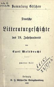 Cover of: Deutsche Literaturgeschichte des 19. Jahrhunderts.