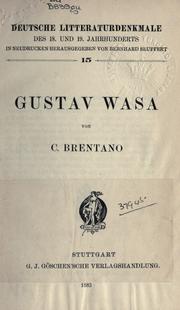 Cover of: Gustav Wasa. by Clemens Brentano