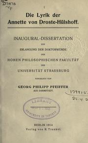 Cover of: Die Lyrik der Annette von Droste-Hülshoff.
