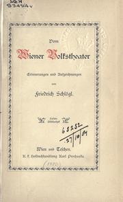 Cover of: Vom Wiener Volkstheater: Erinnerungen und Aufzeichnungen.