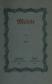 Cover of: Melete