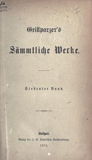 Cover of: Sämtliche Werke. by Franz Grillparzer