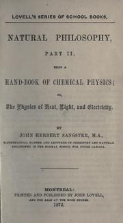 Cover of: Natural philosophy. by John Herbert Sangster