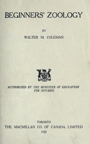 Cover of: Beginners zoology by Walter M. Coleman