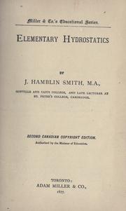 Cover of: Elementary hydrostatics by J. Hamblin Smith