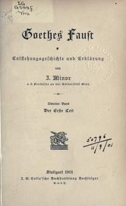 Cover of: Goethes Faust by Jacob Minor