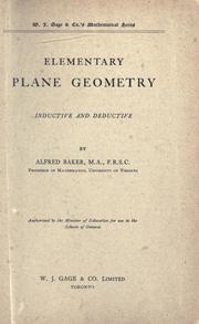 Cover of: Elementary plane geometry: inductive and deductive / by Alfred Baker.