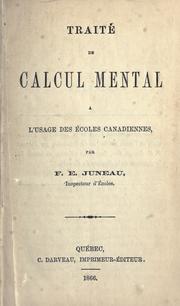 Cover of: Traité de calcul mental à l'usage des écoles canadiennes