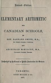 Cover of: Elementary arithmetic for Canadian schools by Barnard Smith, Barnard Smith