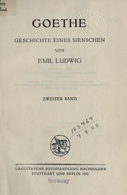 Cover of: Goethe by Emil Ludwig, Emil Ludwig