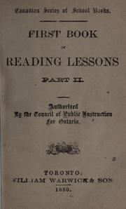 Cover of: First book of reading lessons. | 