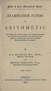 Cover of: Examination papers in arithmetic by J. A. McLellan, J. A. McLellan