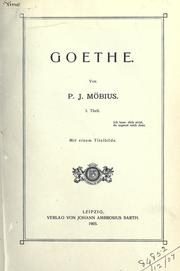 Cover of: Goethe. by P. J. Möbius