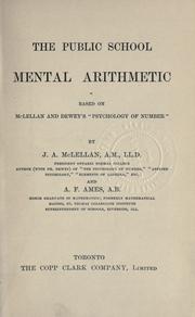 Cover of: public school mental arithmetic: based on McLellan and Dewey's "Psychology of number"