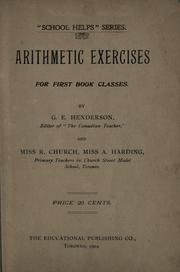 Cover of: Arithmetic exercises for first book classes