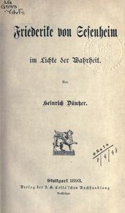Cover of: Friederike von Sesenheim im Lichte der Wahrheit.