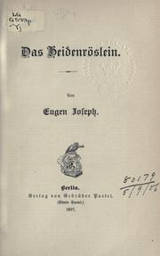 Cover of: Heidenröslein.