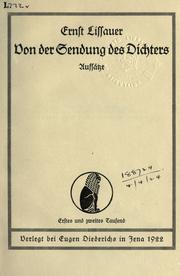 Cover of: Von der Sendung des Dichters: Aufsãtze.