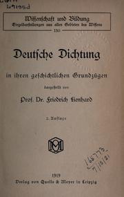 Cover of: Deutsche Dichtung in ihren geschichtlichen Grundzügen.