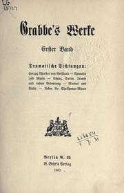 Cover of: Christian Dietrich Grabbe: Persönlichkeit und Werk.
