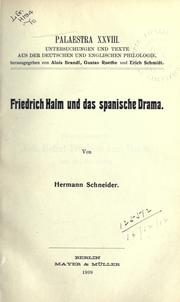 Cover of: Friedrich Halm und das spanische Drama.