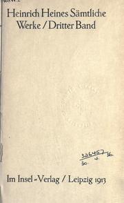 Cover of: Sämtliche Werke by Heinrich Heine