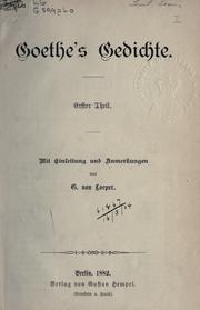 Cover of: Gedichte by Johann Wolfgang von Goethe