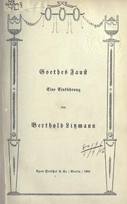 Cover of: Goethes Faust: eine Einführung.