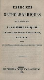 Exercices orthographiques by F. P. B.