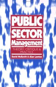 Cover of: Public sector management: theory, critique and practice