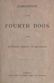 Cover of: Companion to the fourth book of the Ontario series of readers. | 