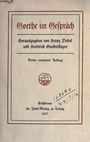 Cover of: Goethe im Gespräch by Johann Wolfgang von Goethe