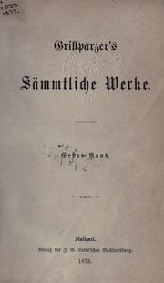 Cover of: Sämtliche Werke. by Franz Grillparzer