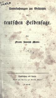 Cover of: Untersuchungen zur Geschichte der teutschen Heldensage.