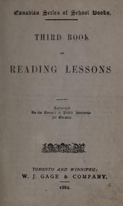 Cover of: Third book of reading lessons by Ontario. Council of Public Instruction., Ontario. Council of Public Instruction.
