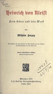 Cover of: Heinrich von Kleist: sein Leben und sein Werk.