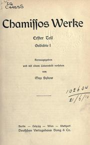 Cover of: Werke by Adelbert von Chamisso