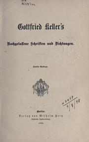 Cover of: Nachgelassene Schriften und Dichtungen.