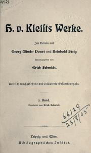 Cover of: Werke by Heinrich von Kleist