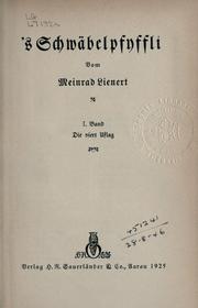 Cover of: 's Schwäbelpfyffli. by Meinrad Lienert