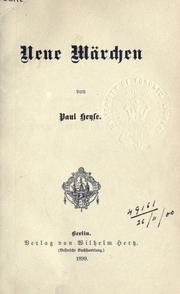 Cover of: Neue Märchen. by Paul Heyse