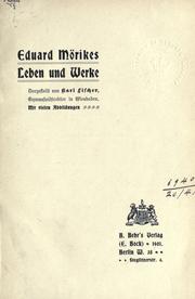 Cover of: Eduard Mörikes Leben und Werke.