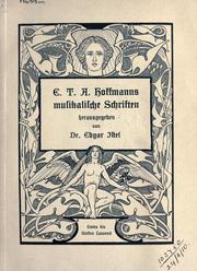 Cover of: Musikalische Schriften by E. T. A. Hoffmann