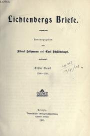Cover of: Briefe by Georg Christoph Lichtenberg