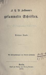 Cover of: Gesammelte Schriften. by E. T. A. Hoffmann