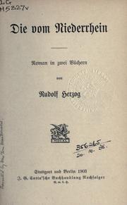 Cover of: vom Niederrhein: Roman in zwei Büchern.