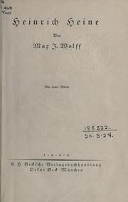Cover of: Heinrich Heine.